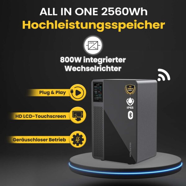 Marstek Jupiter C Solarspeicher 2,56kWh inkl. 800W integrietem Wechselrichter mit PV Solarspeicher für Balkonkraftwerk