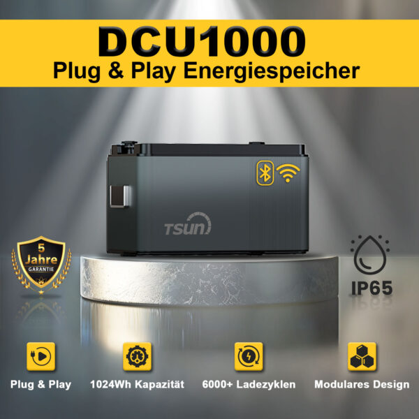 TSUN DCU1000 Solarspeicher 1024Wh Plug and Play PV Speicher für Balkonkraftwerk